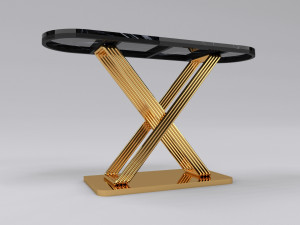 Luxury console table with legs pipe Model 3D