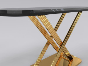 Luxury console table with legs pipe Model 3D
