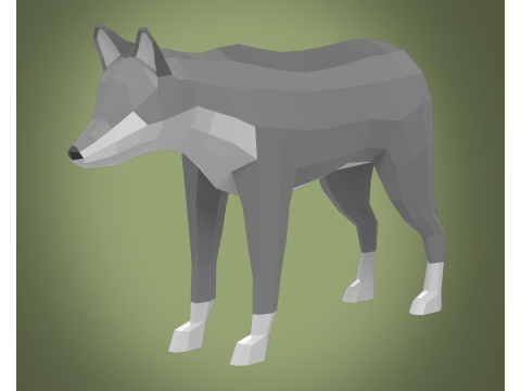 Stylized lowpoly WOLF 3D Модель
