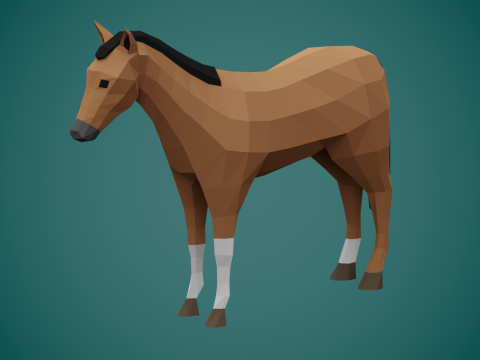 Stylized lowpoly HORSE 3D Модель