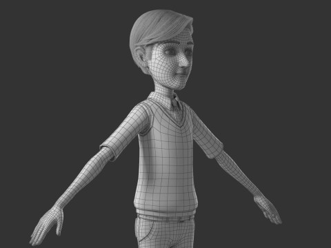 Cartoon Man Rigged Modèle 3D