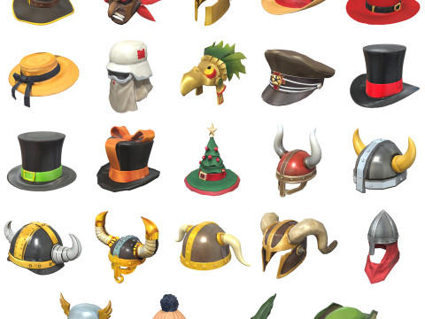Hats Helmets And Masks Pack 4 3D 模型