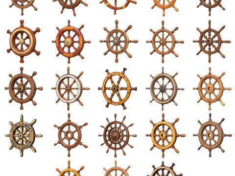 Ship Wheels Pack 3Dモデル