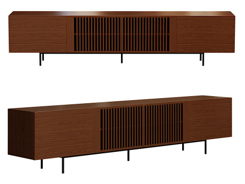 Mid-Century Media Console Model 3D