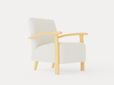 Tennessee armchair oiled oak Modèle 3D