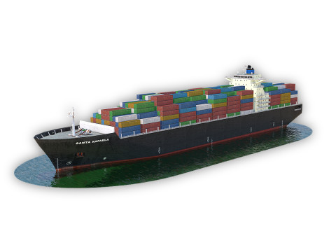 Cargo Ship Clean Model 3D
