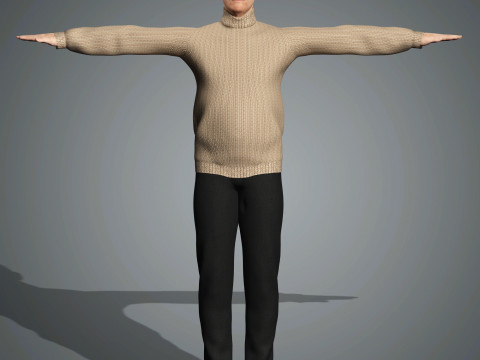Cartoon Old Male Character Ready for Game and Animation Modèle 3D