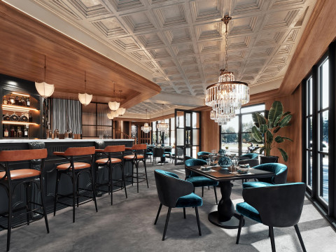 Restaurant cafe interior 8 3D मॉडल