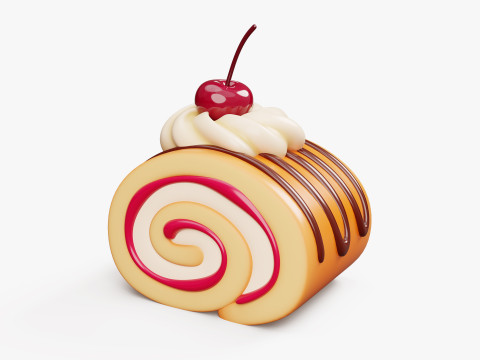 Cake Roll Stylized 3D Модель